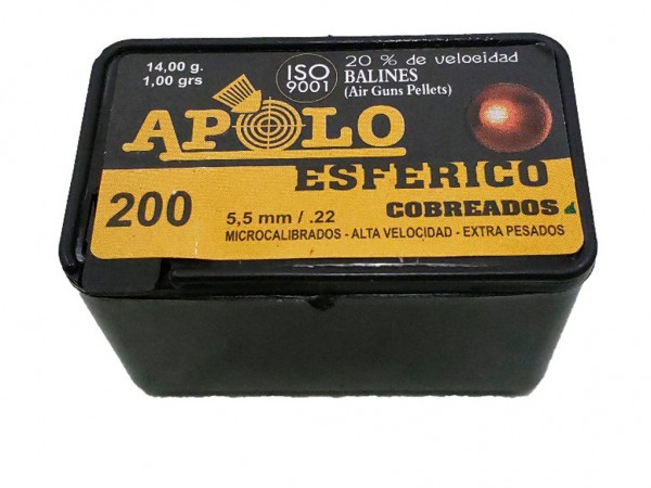 BALIN APOLO 5,5 ESFERICO COBREADO x 200 - 19961 - APOLO