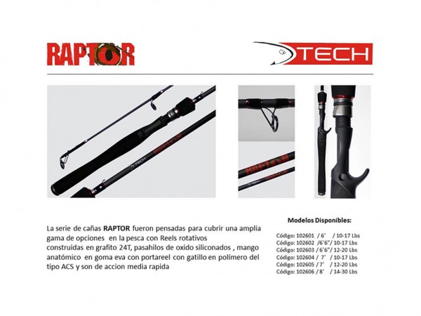 CAÑA HUECA TECH RAPTOR 2,10 10/17 LBS - 102604 - TECH